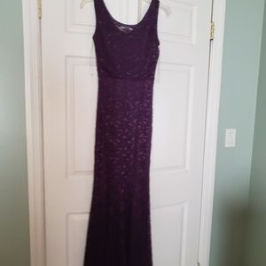 🍁Mod Cloth plum purple lace maxi dress.